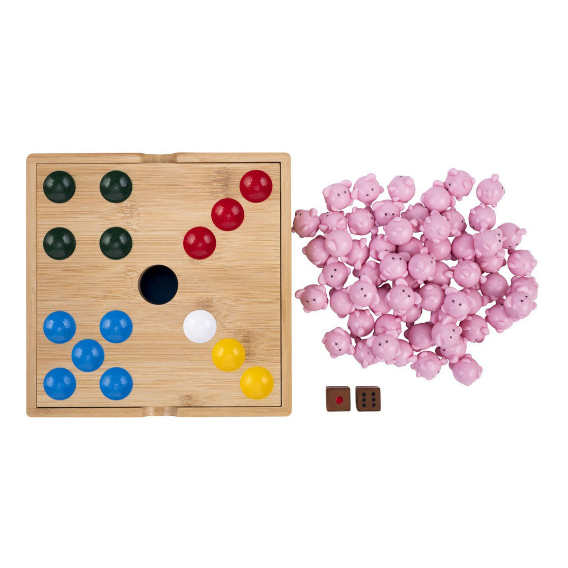 Jeu de cochon en bambou avec cochons en silicone