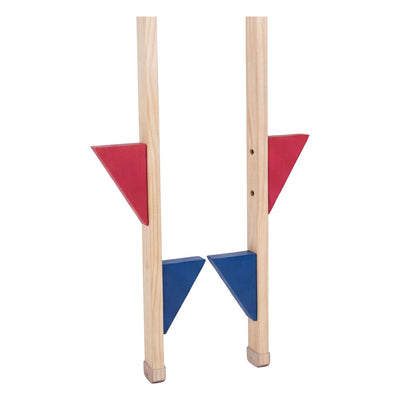 Ensemble d'échasses Engelhart en bois avec repose-pieds colorés