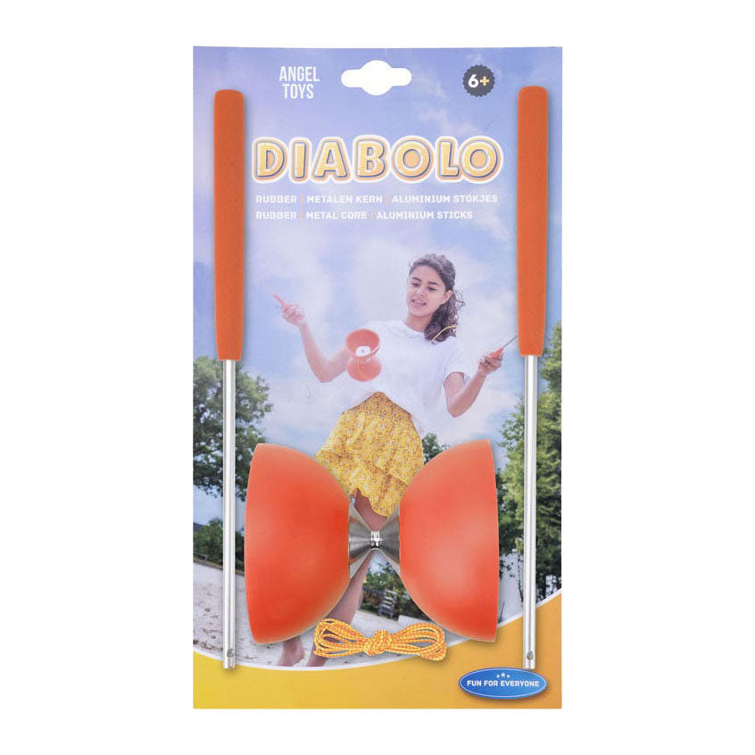 Diabolo Engelhart en caoutchouc avec bâtons en aluminium rouge