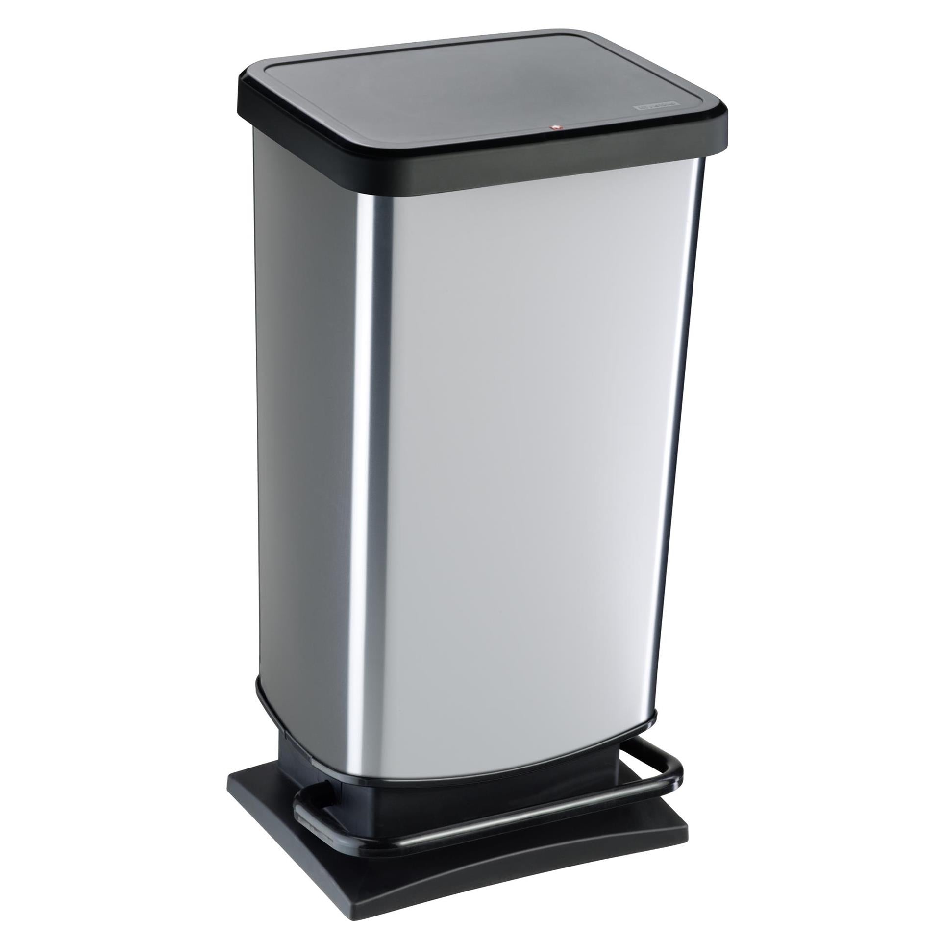 Rotho rotho paso pédale bac 40l argent métallique