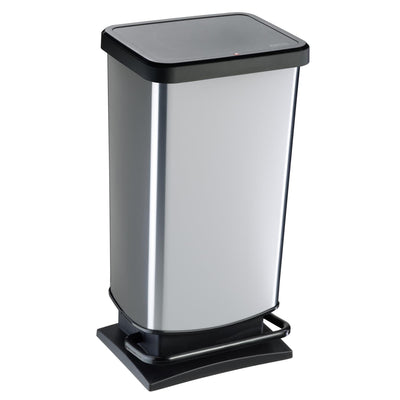 Rotho rotho paso pédale bac 40l argent métallique