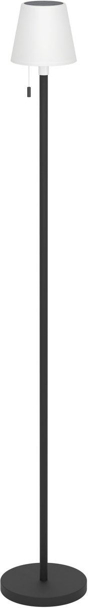 Lampe sur pied Eglo montapalma-l pour intérieur et extérieur - rechargeable (jusqu'à 60 heures d'éclairage) - solaire - 140 cm - noir et blanc - lumière blanc chaud et RGB réglable - sans fil - dimmable