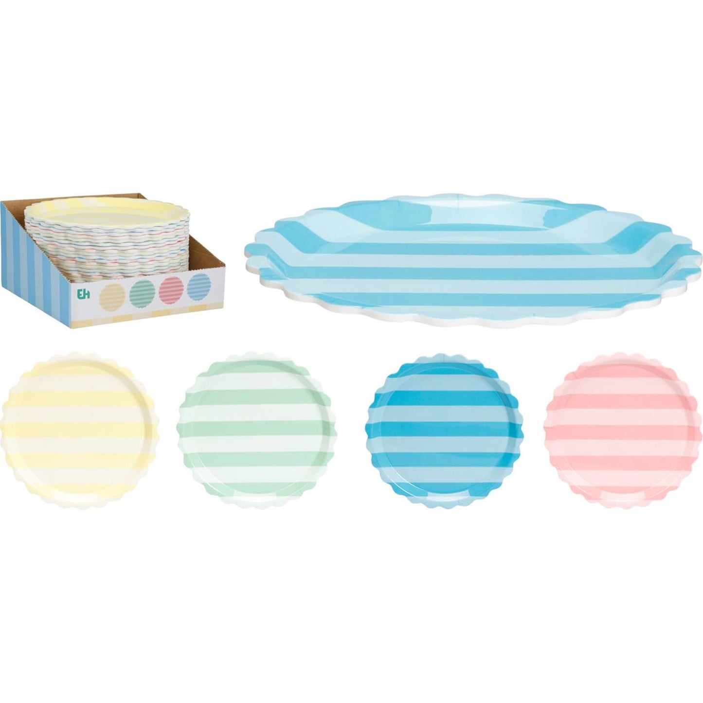 Excellente assiette plate en mélamine ø20cm à rayures