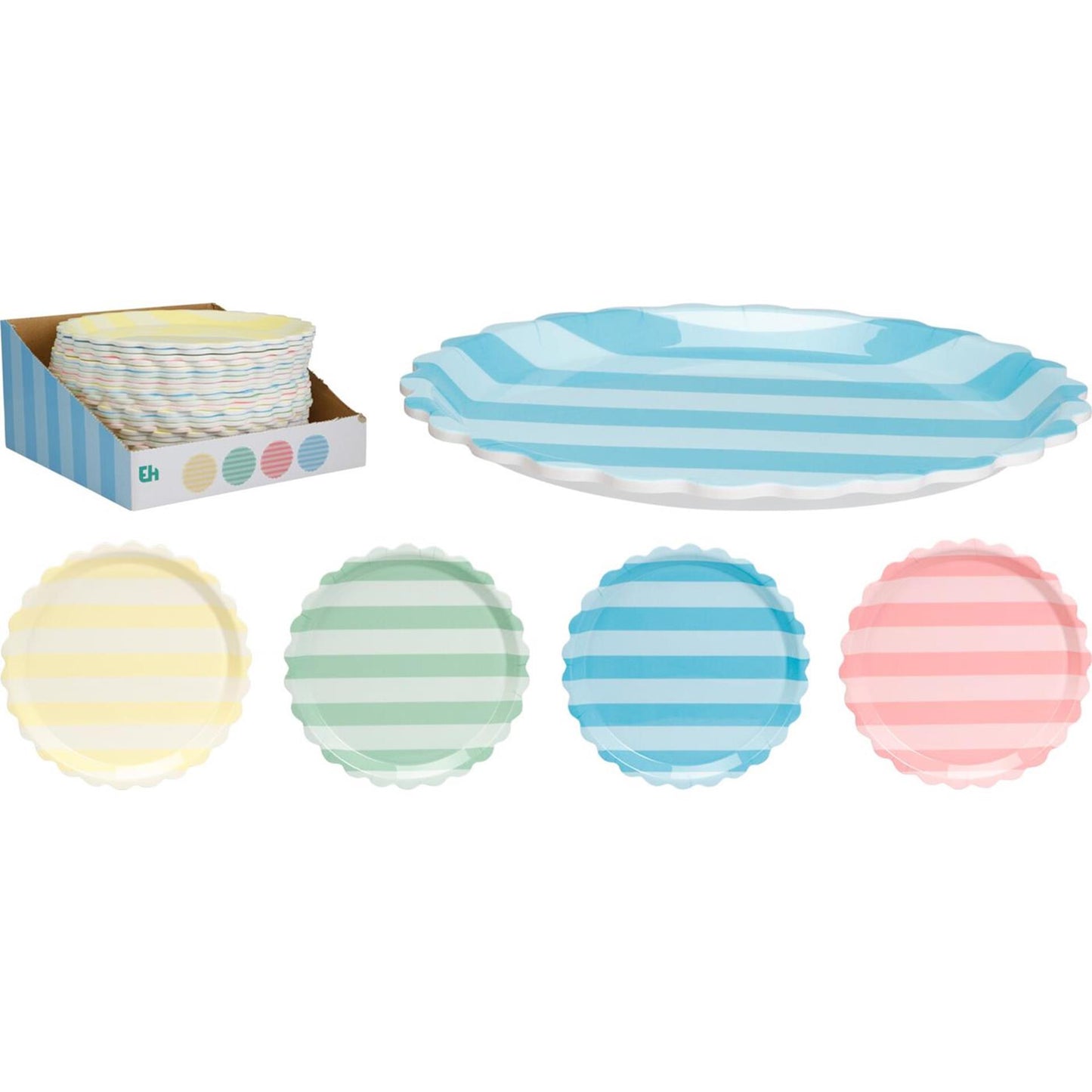 Excellente assiette plate en mélamine ø25cm à rayures