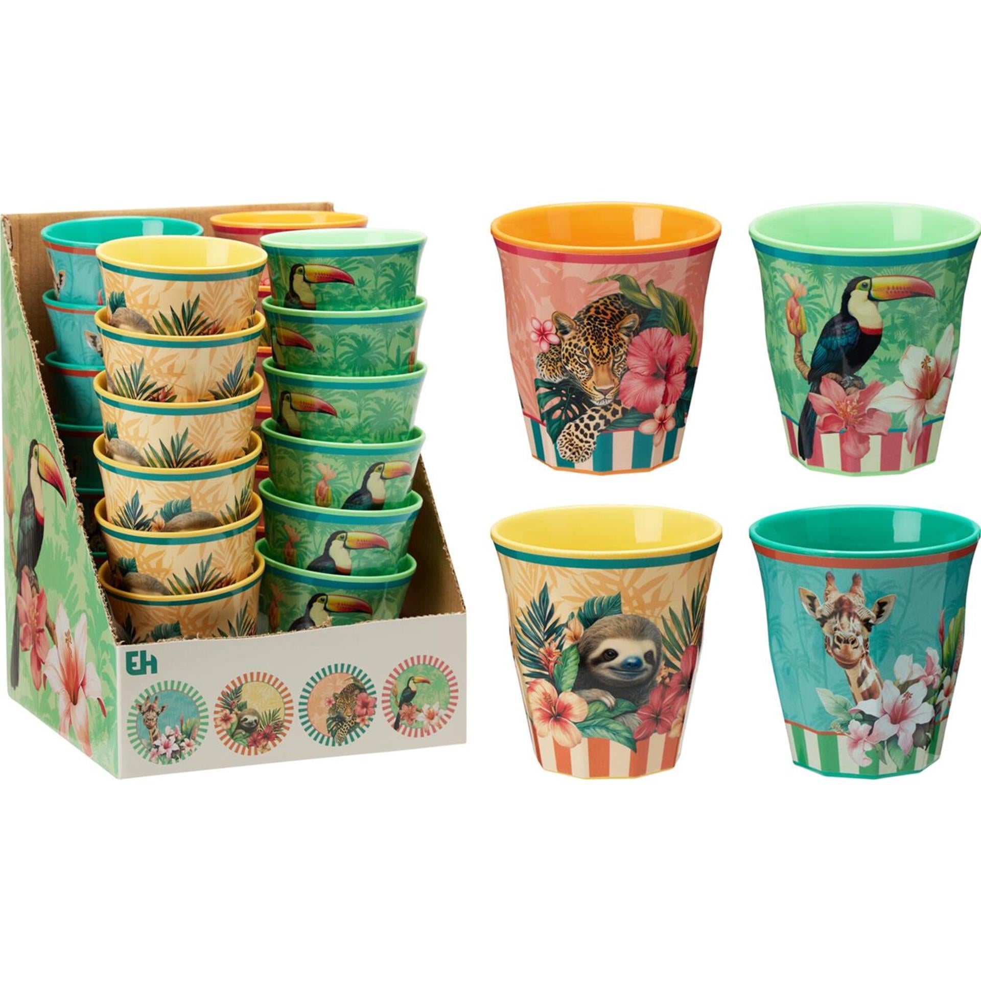 Excellente tasse d'articles ménagers mélamine ø8,8xh9cm tropical