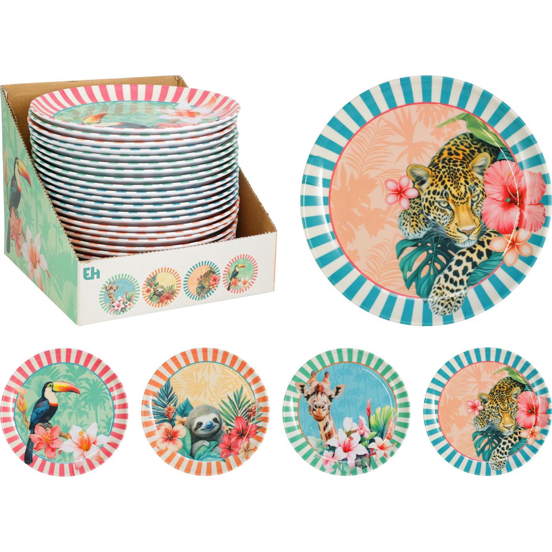 Excellente assiette plate mélamine ø20cm tropical