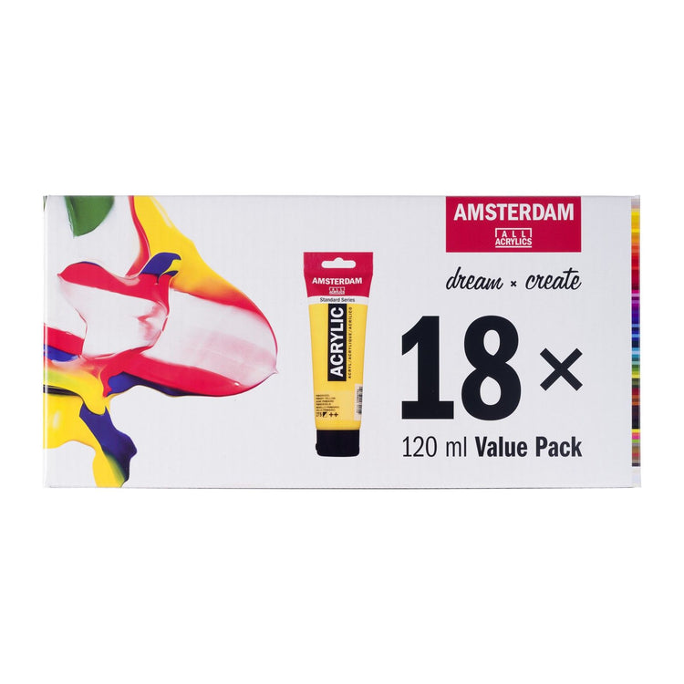 Amsterdam tous les acryliques amsterdam • paquet de peinture acrylique série standard 18x120ml