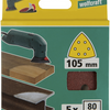 Feuilles abrasives adhésives Wolfcraft | k80 | perforé | ø105mm | 5 pièces - 1782000