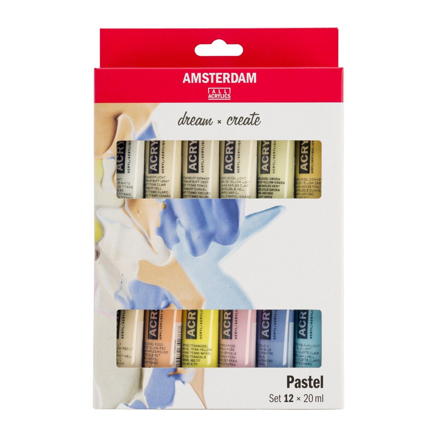 Bruynzeel Amsterdam série standard peinture acrylique pastel set 20ml, 12 pcs.