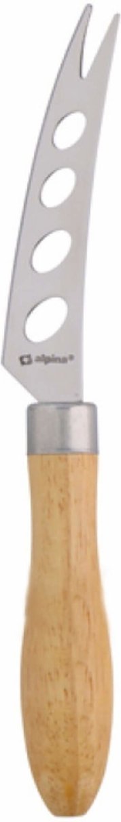 Couteau à fromage Alpina pour fromages à pâte molle - 20 cm - manche en bois - lame dentelée avec trous