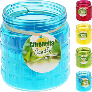 Bougie de citronnelle dans des assortis en pot en verre