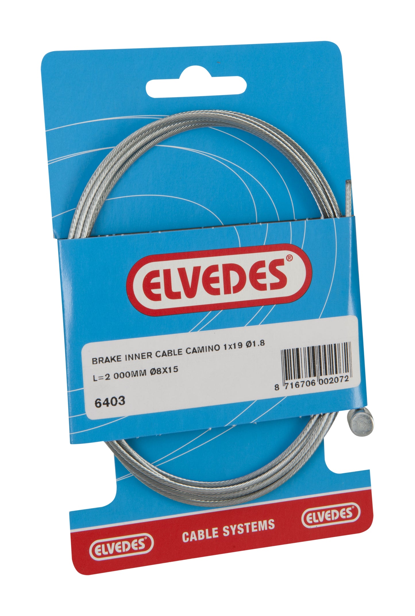 Elvedes Câble de frein arrière Honda Camino 2000mm zingué T-nipple (sur carte)