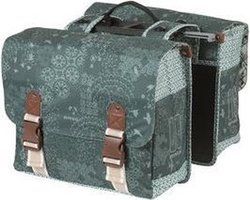 Basil Bohème sacoche double pour vélo - vert, imperméable, 35L, y compris plaque d'adaptation MIK