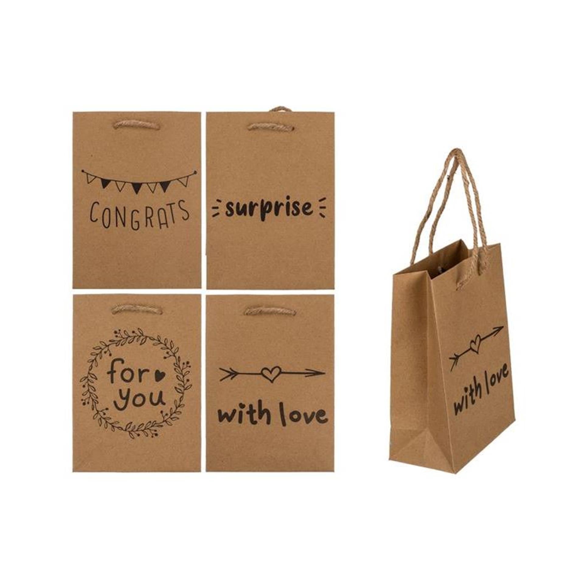 Sac cadeau Out of the blue avec texte 11,5x6x16cm