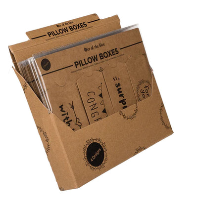 Out of the blue coffret cadeau papier kraft avec texte 14x6cm
