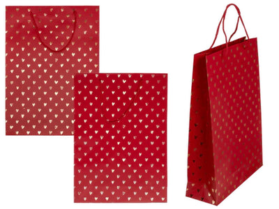 Out of the blue sac cadeau coeurs rouge 25x8,5x34cm