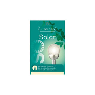 Solarlamp Garden Stack Ball en verre en acier inoxydable transparent