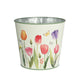 Pot de fleurs zinc extérieur dia 15 cm h 13,5 cm | 4 pièces