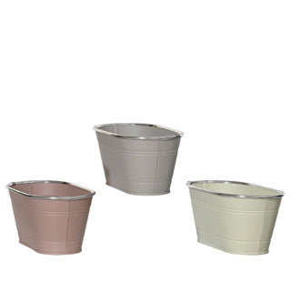 Flowerpot Zinc 3 Assorti 28x14x12.5cm