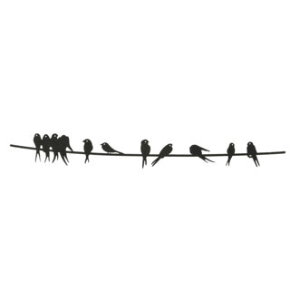 Déco murale oiseaux fer extérieur 60 cm | 4 pièces