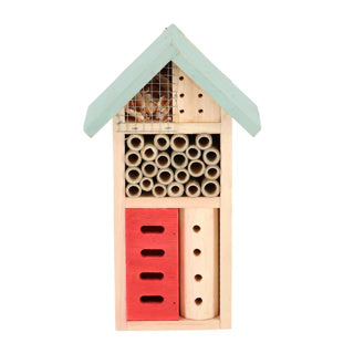 Esschert Design Esschert Design Hotel Insect en bois 9x15x26 cm Naturel Mintgroen Red