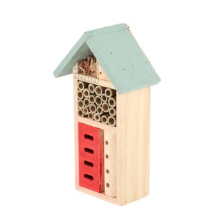 Esschert Design Esschert Design Hotel Insect en bois 9x15x26 cm Naturel Mintgroen Red