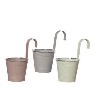 Flowerpot Zinc 3 Assorti Slide 14 cm H 24cm