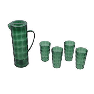 Passe avec 4 verres à boire d'un ensemble vert en plastique de 5