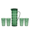 Passe avec 4 verres à boire d'un ensemble vert en plastique de 5