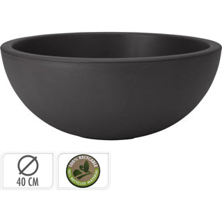 Pro jardin de jardin plantotpot pot de fleur rond en plastique anthracite 40x16 à l'extérieur