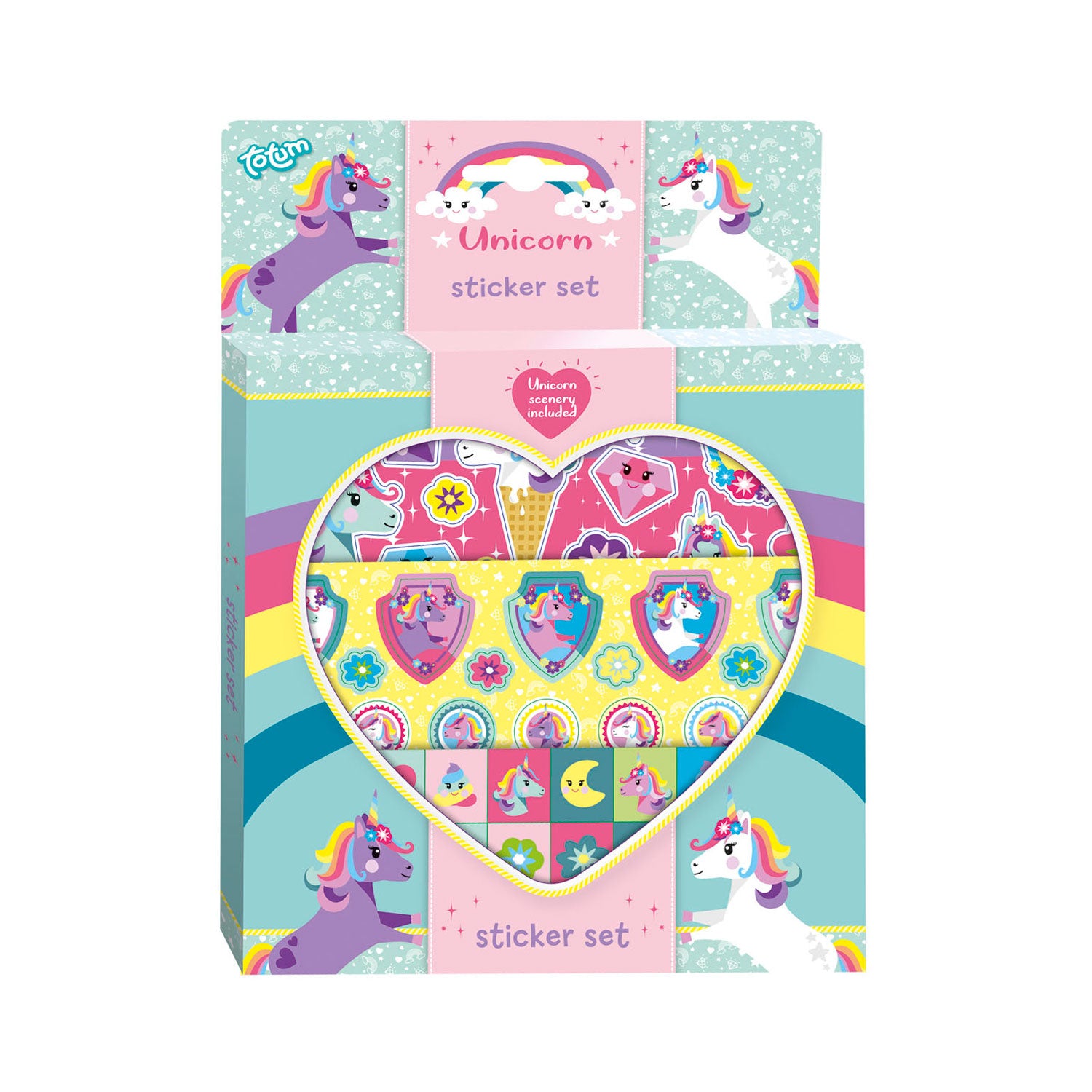 Ensemble d'autocollants de licorne totum