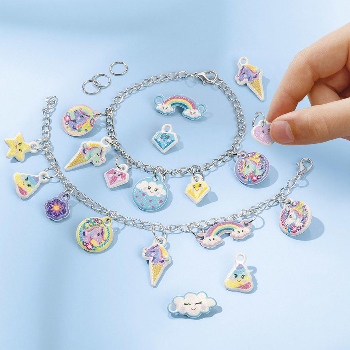 Bracelets à charme gonflé à la licorne