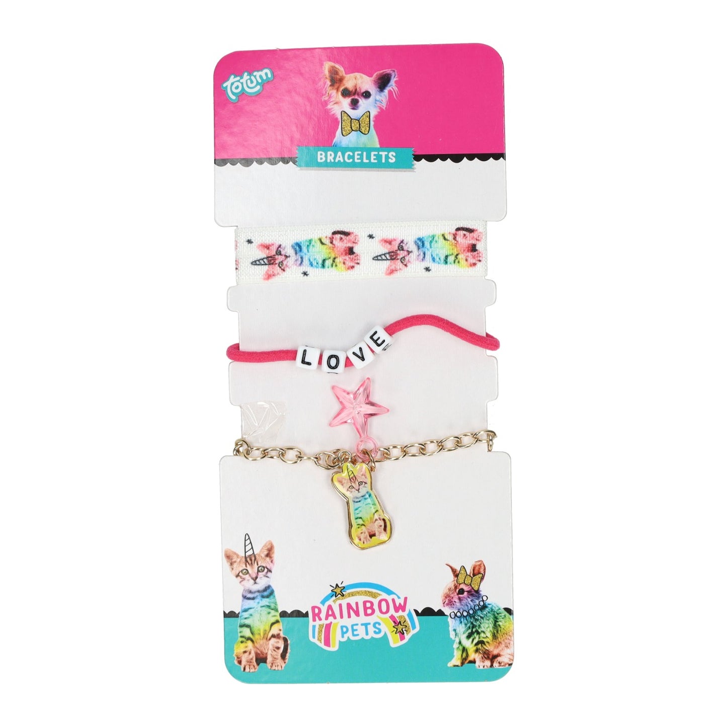 Bracelets pour animaux de compagnie arc-en-ciel de groupe d'artisanat créatif - 3 pcs.