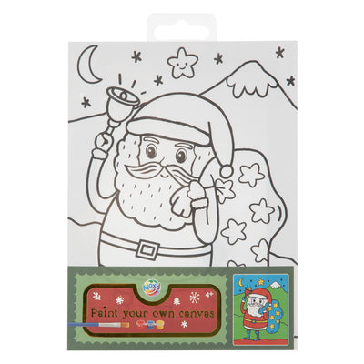 Peinture sur toile de groupe d'artisanat créatif de Noël - avec peinture et pinceau