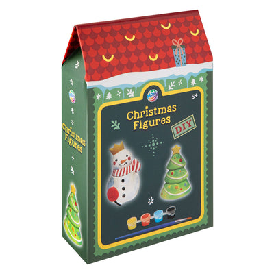 Un groupe d'artisanat créatif peint votre propre figurine de Noël - avec pinceau et peinture