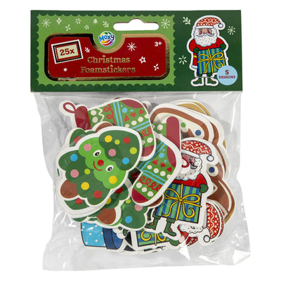 Autocollants en mousse pour groupe d'artisanat créatif Noël - 25 pcs.
