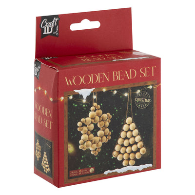 Ensemble de pendentifs de noël en perles en bois, groupe artisanal créatif, ensemble de pendentifs de noël