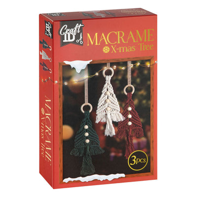 Ensemble de groupe d'artisanat créatif cintres en macramé arbres de Noël - 3 pcs.