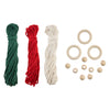 Ensemble de groupe d'artisanat créatif cintres en macramé arbres de Noël - 3 pcs.