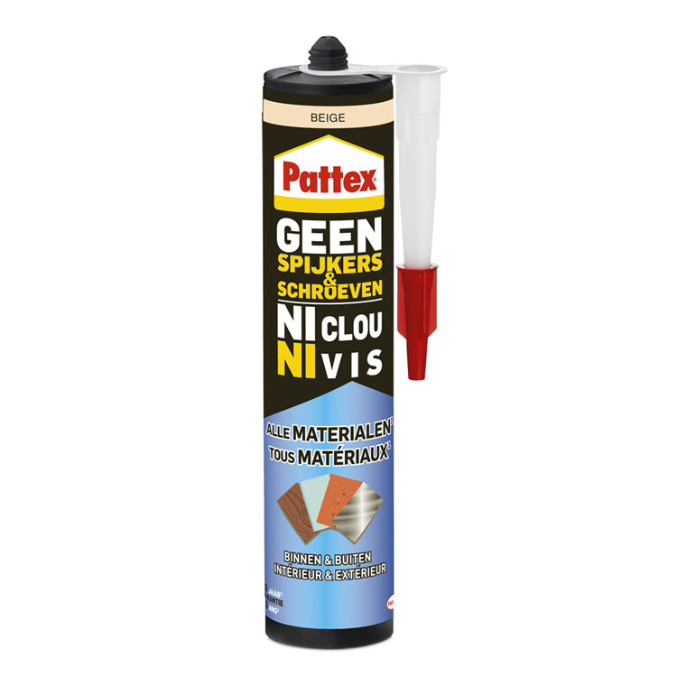 Pattex 1066005 - sans clous ni vis intérieur-extérieur beige 390g | 12 pièces