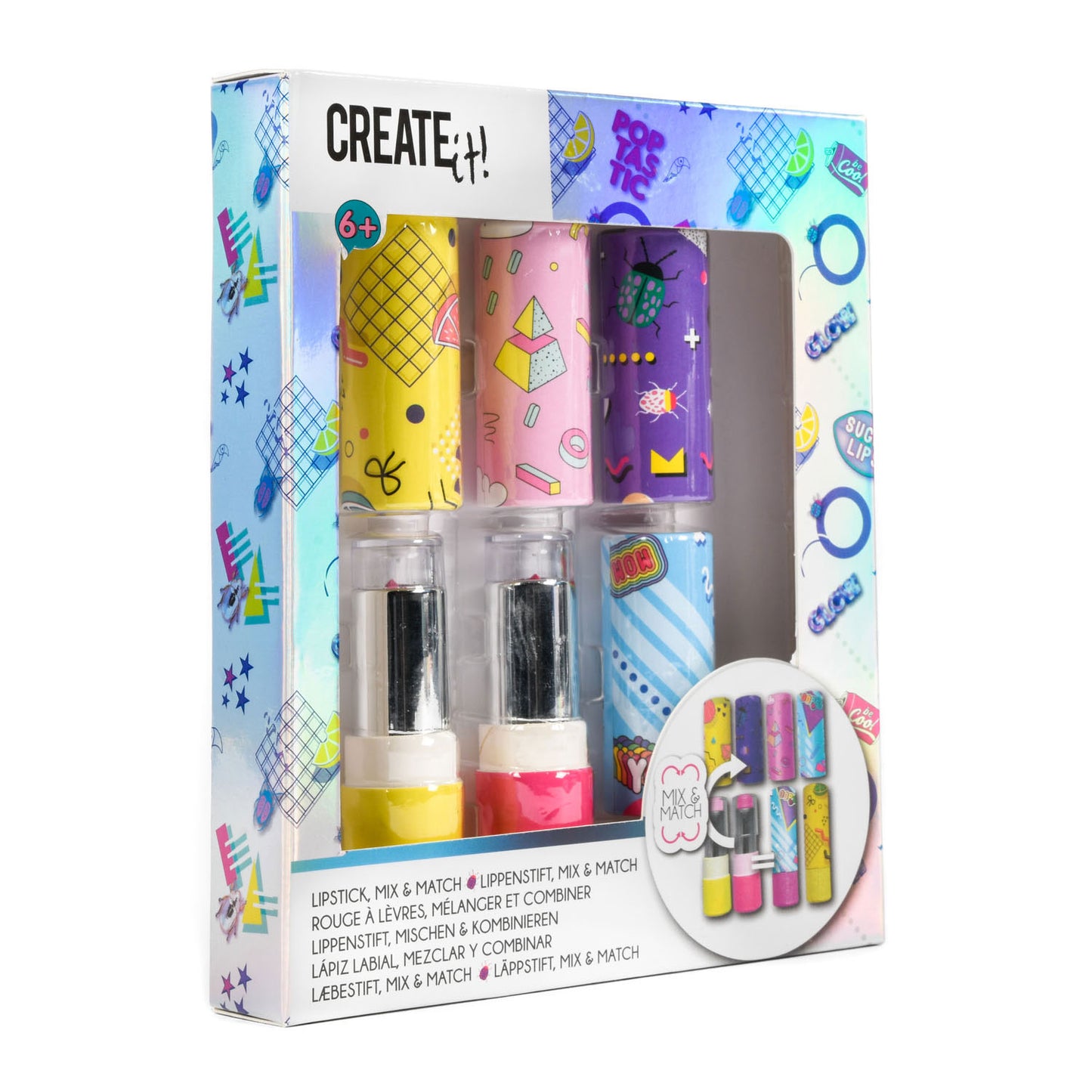 Créez-le! Mélange poptastique à lèvres à lèvres et assortir les filles 6 pièces