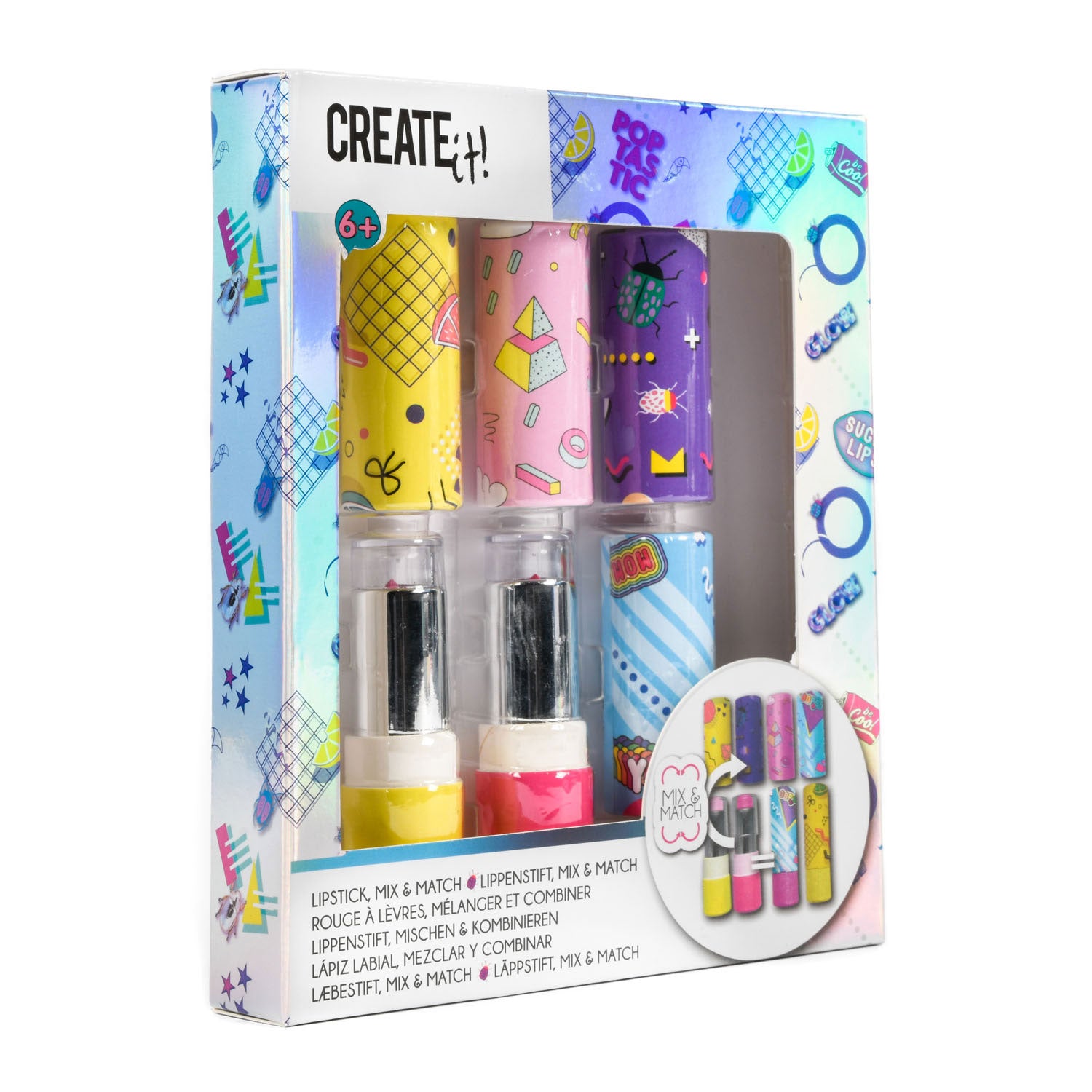 Créez-le! Mélange poptastique à lèvres à lèvres et assortir les filles 6 pièces