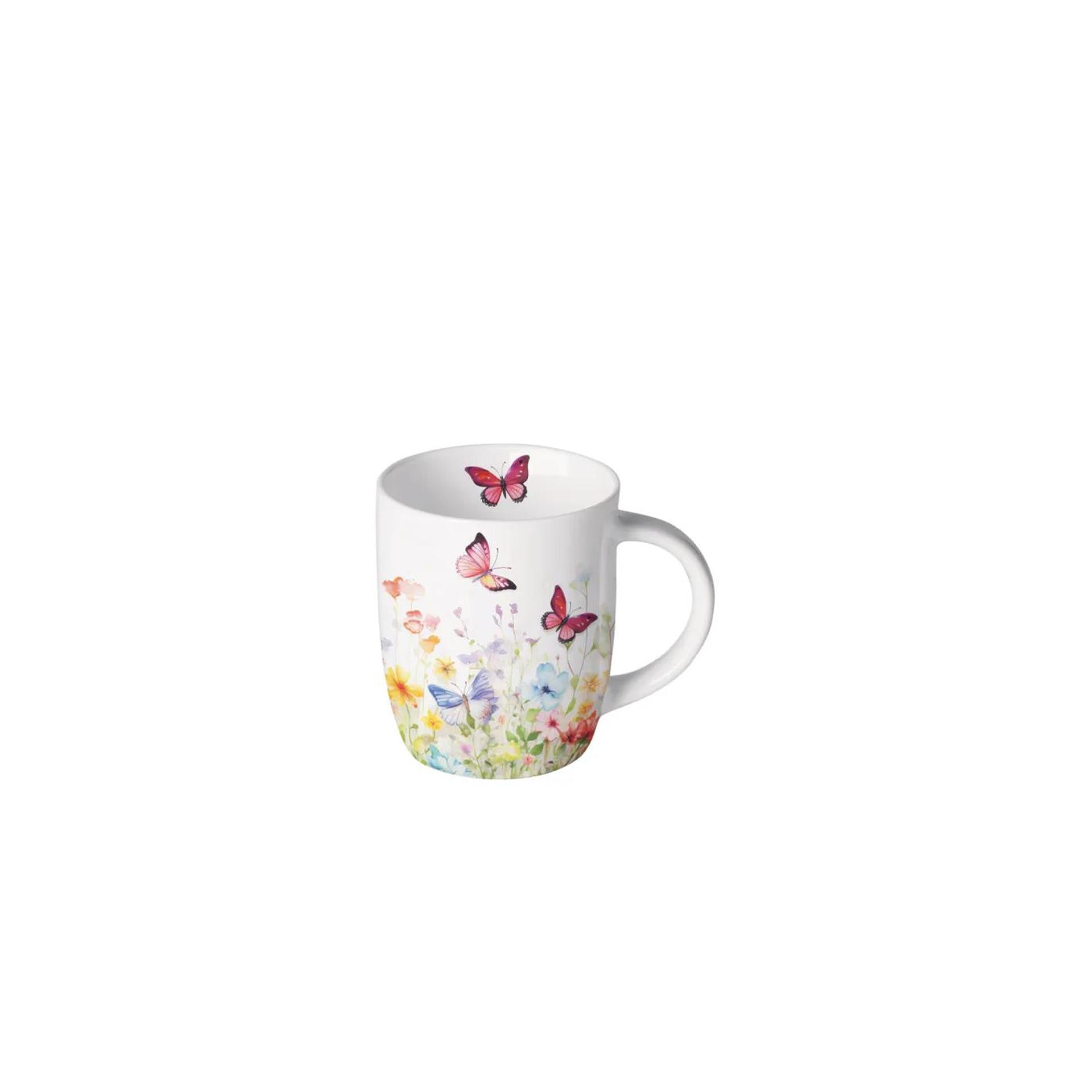 Mug Ambiente 0,2l papillons en champ blanc