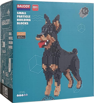 Balody Dobberman Dog avec nanoblocs mini les pierres de construction LEGO 957 parties