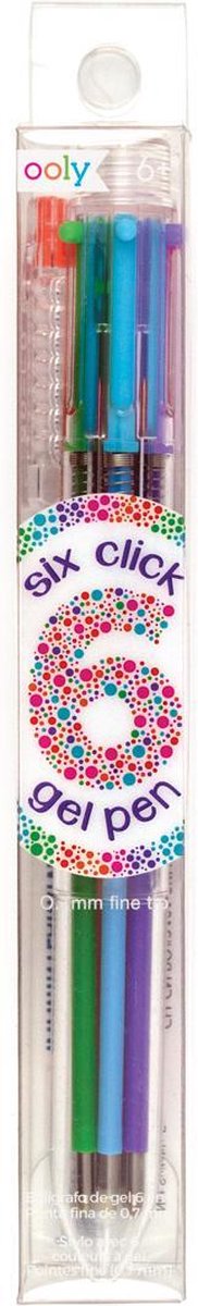 Ooly - stylo gel multi-clics - 6 couleurs différentes avec pointe fine