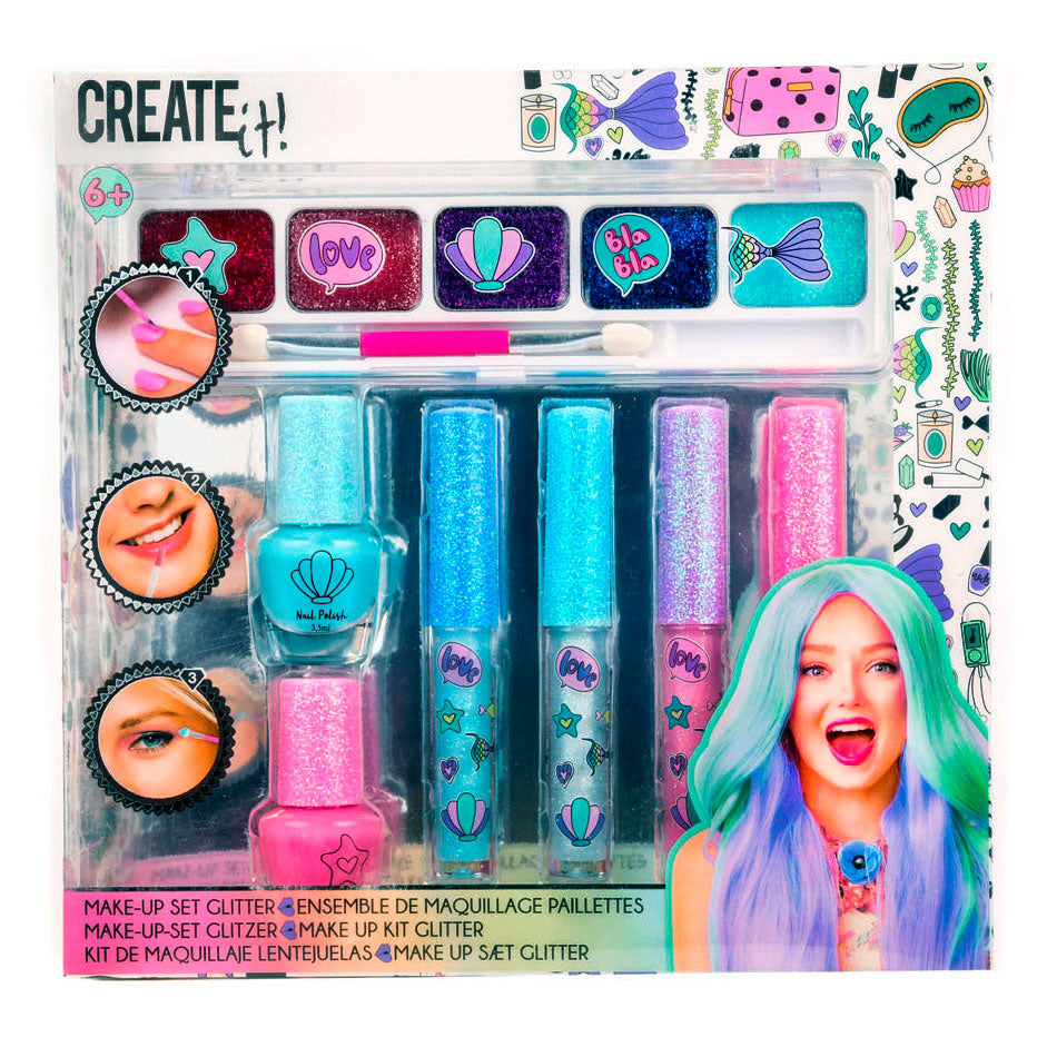 Créez-le! Makeup de beauté Set Glitter, 7dlg.