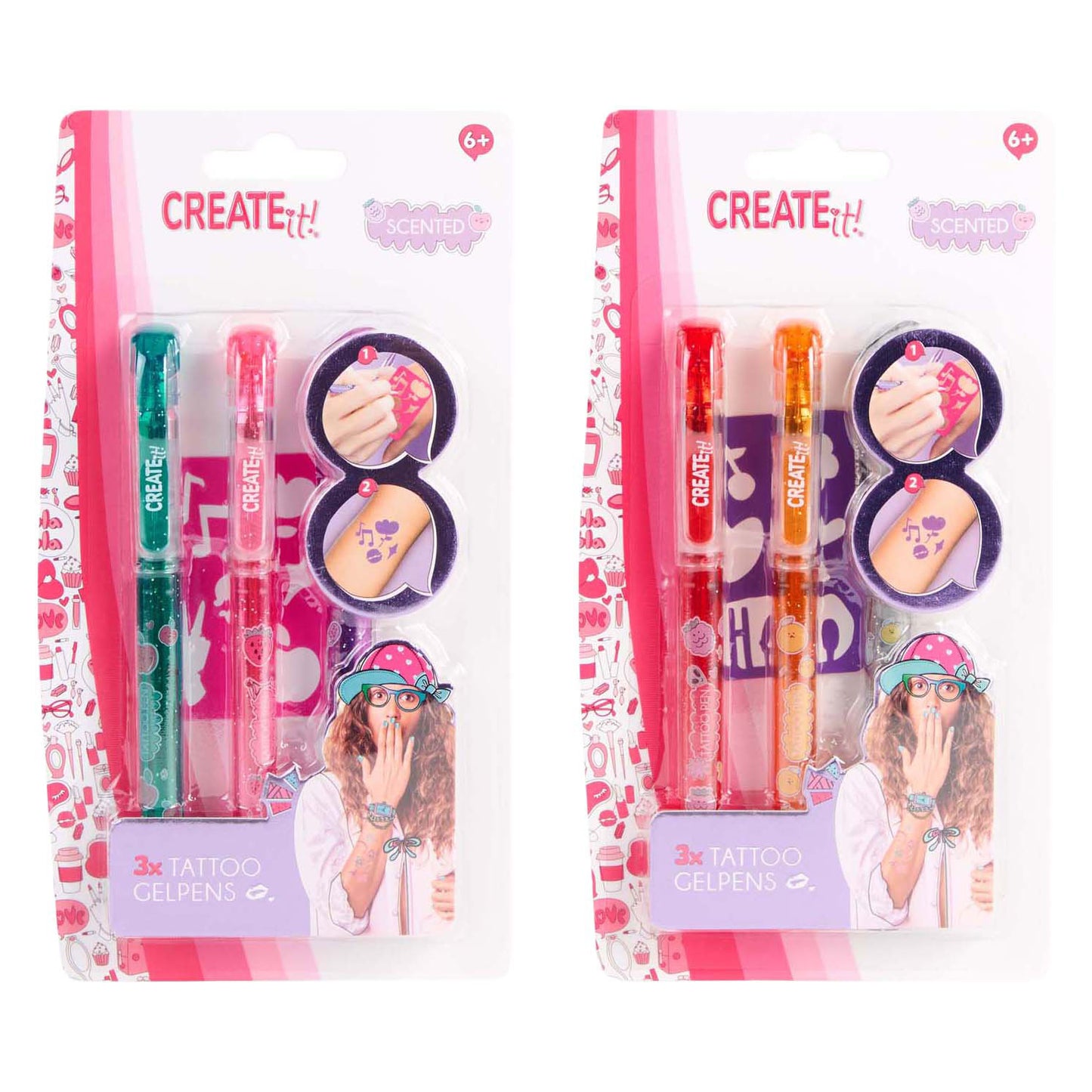 Créez-le ! stylos parfumés pour tatouage, 3pcs + modèle