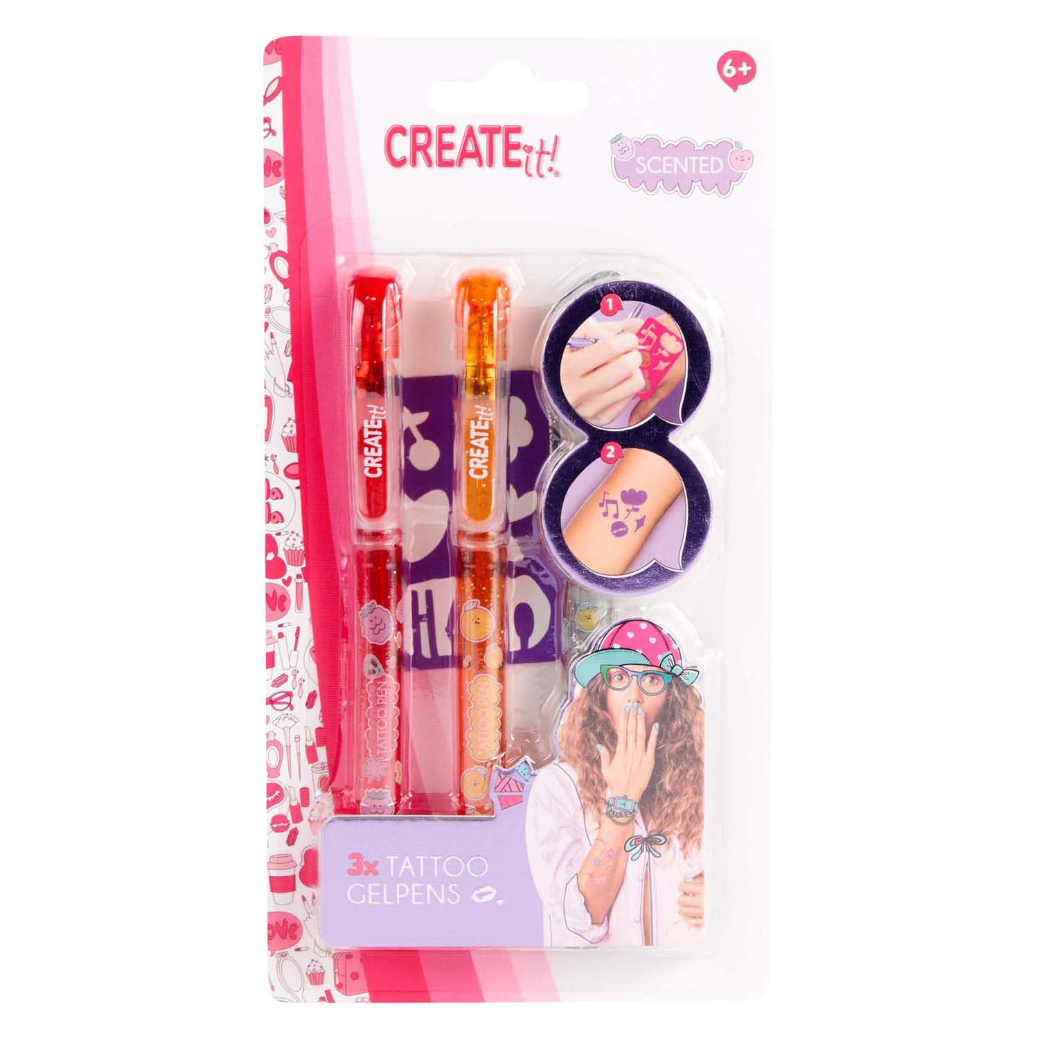Créez-le ! stylos parfumés pour tatouage, 3pcs + modèle