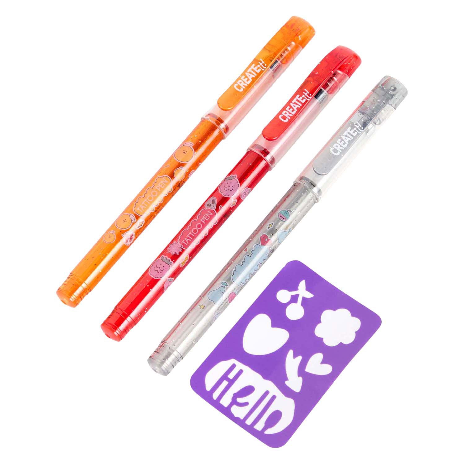 Créez-le ! stylos parfumés pour tatouage, 3pcs + modèle