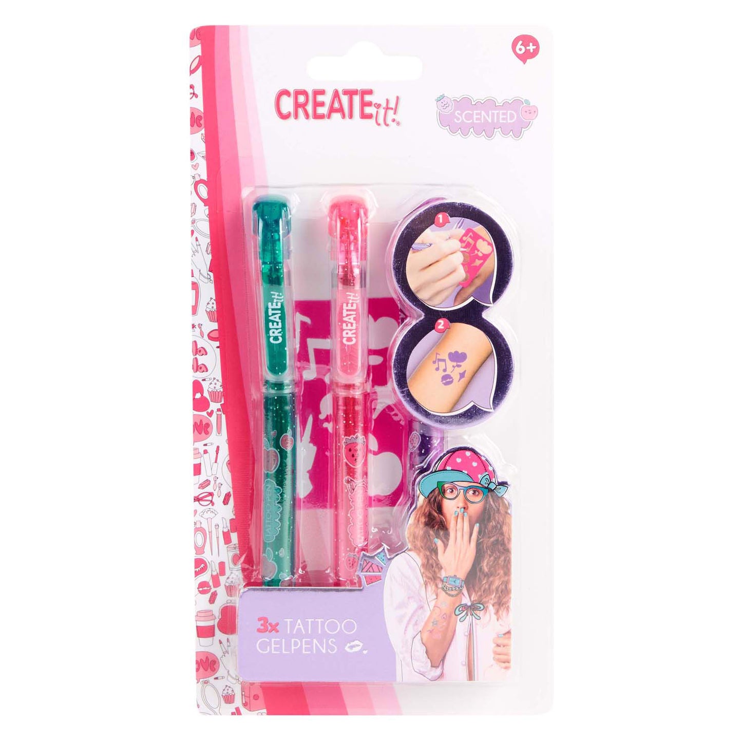 Créez-le ! stylos parfumés pour tatouage, 3pcs + modèle